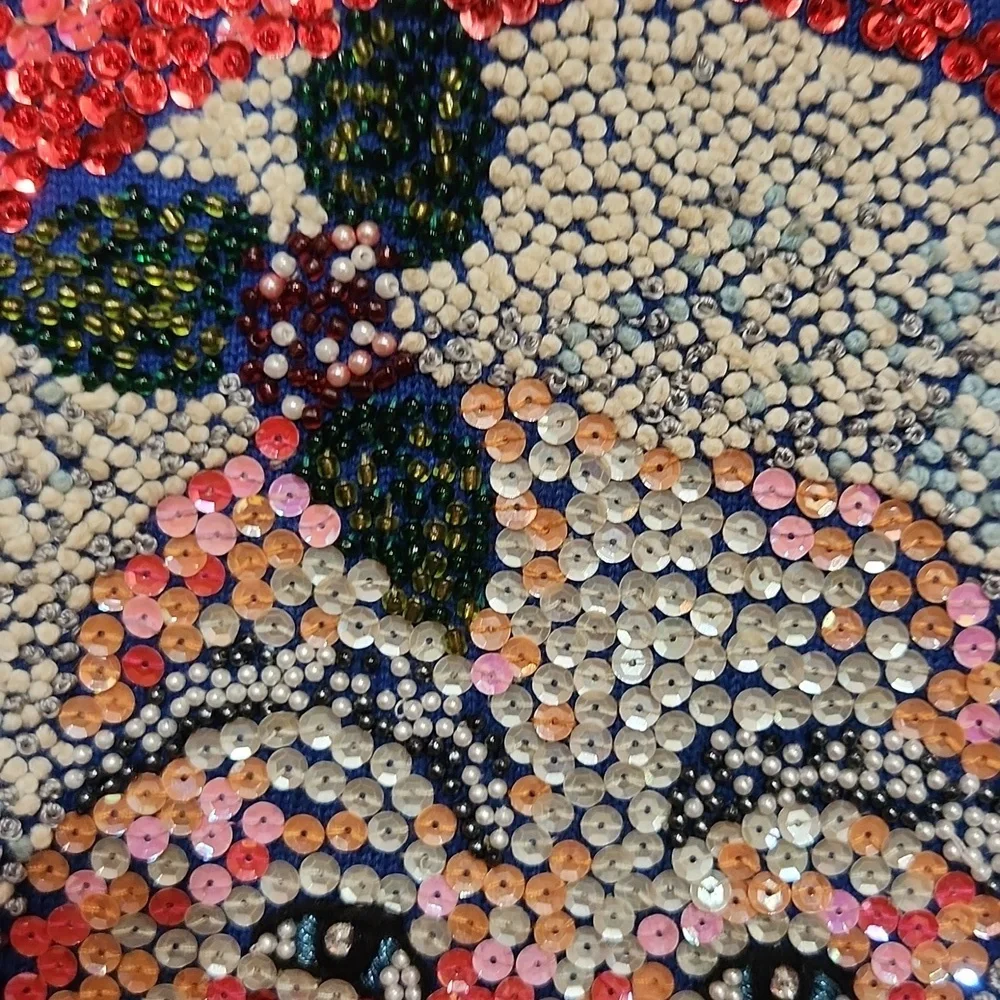 Michael Simon Blue Sweater with Colorful Sequin Santa - Picture 4 of 5